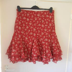 Patterned Red Skirt