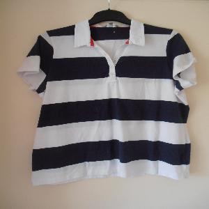 Blue Striped Polo Shirt