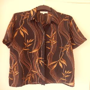 Black  Leaf Print Blouse