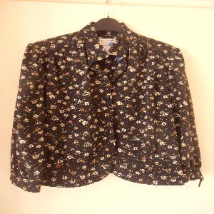 Black Flower Print Blouse